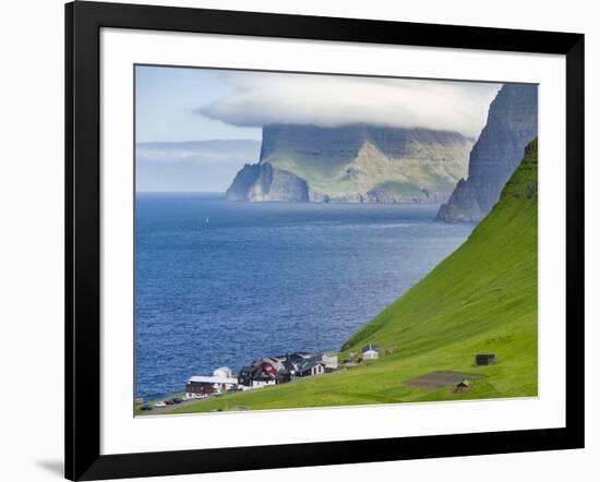 Island Kalsoy, village Trollanes, Faroe Islands, Denmark-Martin Zwick-Framed Photographic Print