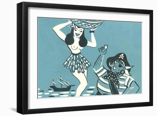 Island Maiden and Salty Pirate-null-Framed Giclee Print