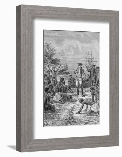 Island Natives Welcoming James Cook-Bettmann-Framed Photographic Print