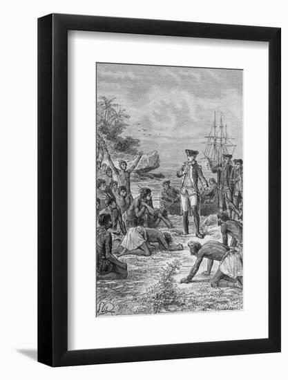 Island Natives Welcoming James Cook-Bettmann-Framed Photographic Print