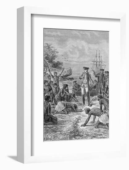 Island Natives Welcoming James Cook-Bettmann-Framed Photographic Print