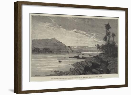 Island of Elephantine, Arabian Mountains on the Left, Assouan on the Right-Charles Auguste Loye-Framed Giclee Print