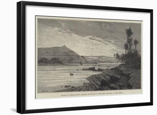 Island of Elephantine, Arabian Mountains on the Left, Assouan on the Right-Charles Auguste Loye-Framed Giclee Print