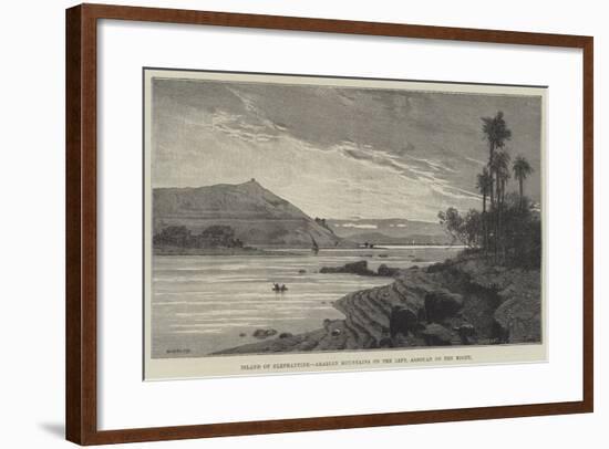 Island of Elephantine, Arabian Mountains on the Left, Assouan on the Right-Charles Auguste Loye-Framed Giclee Print