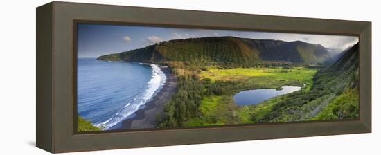 Island of Hawaii, Hawaii: Elevated View of Waipio Valley.-Ian Shive-Framed Premier Image Canvas