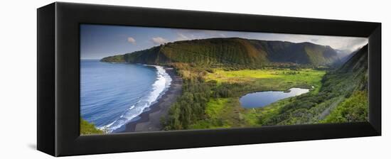 Island of Hawaii, Hawaii: Elevated View of Waipio Valley.-Ian Shive-Framed Premier Image Canvas