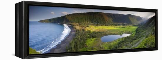 Island of Hawaii, Hawaii: Elevated View of Waipio Valley.-Ian Shive-Framed Premier Image Canvas