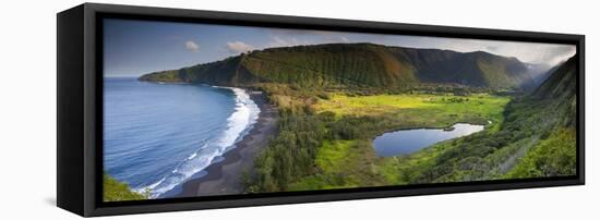 Island of Hawaii, Hawaii: Elevated View of Waipio Valley.-Ian Shive-Framed Premier Image Canvas