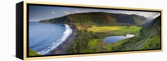 Island of Hawaii, Hawaii: Elevated View of Waipio Valley.-Ian Shive-Framed Premier Image Canvas