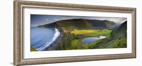 Island of Hawaii, Hawaii: Elevated View of Waipio Valley.-Ian Shive-Framed Photographic Print