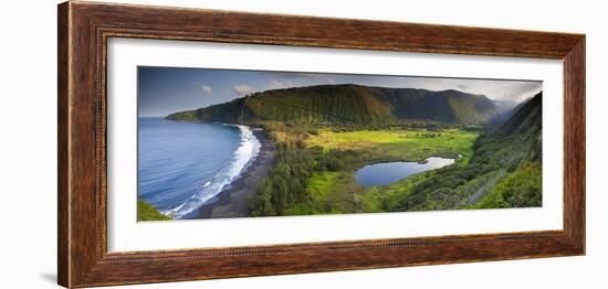 Island of Hawaii, Hawaii: Elevated View of Waipio Valley.-Ian Shive-Framed Photographic Print