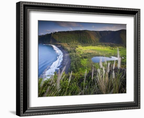 Island of Hawaii, Hawaii: Elevated View of Waipio Valley.-Ian Shive-Framed Photographic Print