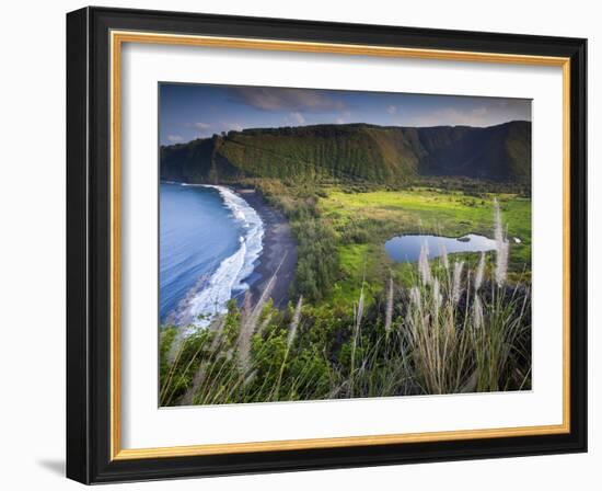 Island of Hawaii, Hawaii: Elevated View of Waipio Valley.-Ian Shive-Framed Photographic Print