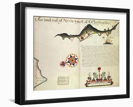 Island of Nevis and Part of Saint Kitts, Saint Christopher, Lesser Antilles-null-Framed Giclee Print