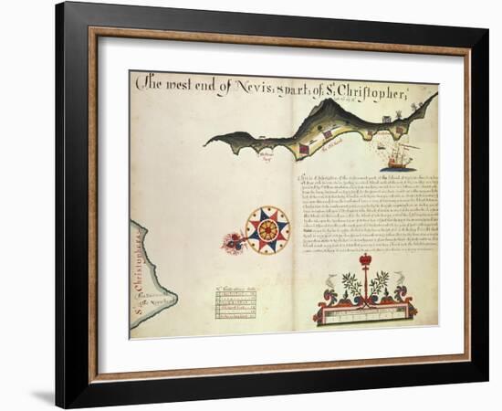 Island of Nevis and Part of Saint Kitts, Saint Christopher, Lesser Antilles-null-Framed Giclee Print