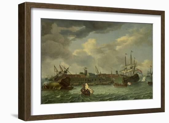 Island of Onrust Near Batavia, Jakarta-Abraham Storck-Framed Art Print