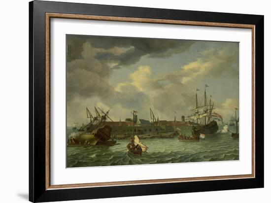 Island of Onrust Near Batavia, Jakarta-Abraham Storck-Framed Art Print