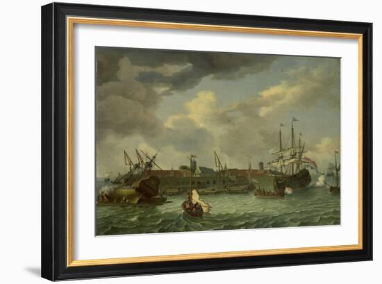 Island of Onrust Near Batavia, Jakarta-Abraham Storck-Framed Art Print