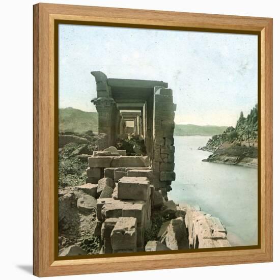 Island of Philae (Egypt), Temple of Isis, Interior View of the Colonnade-Leon, Levy et Fils-Framed Premier Image Canvas