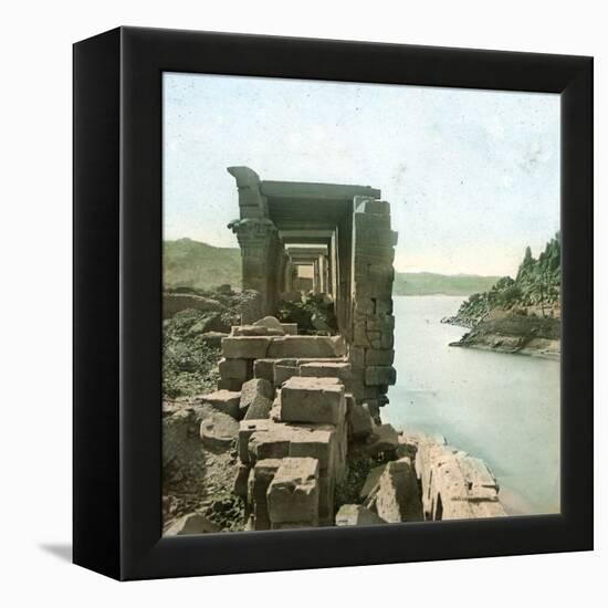 Island of Philae (Egypt), Temple of Isis, Interior View of the Colonnade-Leon, Levy et Fils-Framed Premier Image Canvas