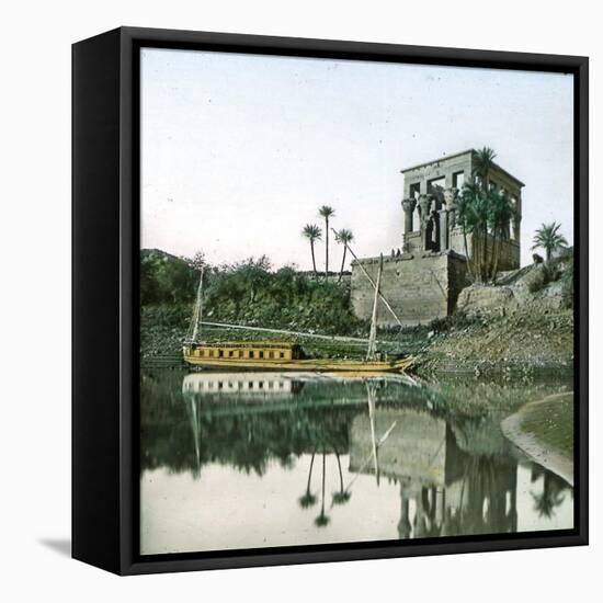 Island of Philae (Egypt), Trajan's Pavilion, or Kiosk, Overlooking a Dahabieh-Leon, Levy et Fils-Framed Premier Image Canvas