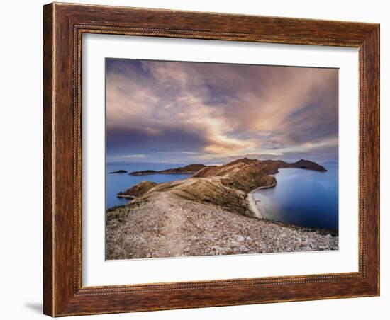 Island of the Sun, elevated view, Titicaca Lake-Karol Kozlowski-Framed Photographic Print