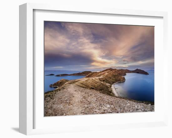 Island of the Sun, elevated view, Titicaca Lake-Karol Kozlowski-Framed Photographic Print