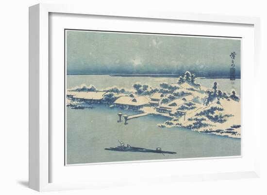 Island Village in Snow, C. 1824-1848-Keisai Eisen-Framed Giclee Print