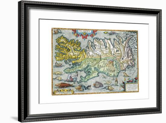 Islandia 16th-Century Map of Iceland-null-Framed Giclee Print