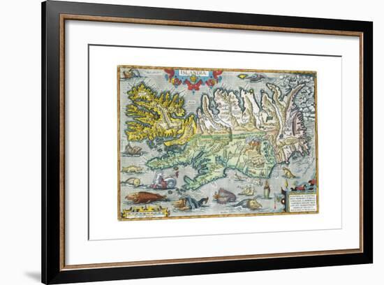 Islandia 16th-Century Map of Iceland-null-Framed Giclee Print