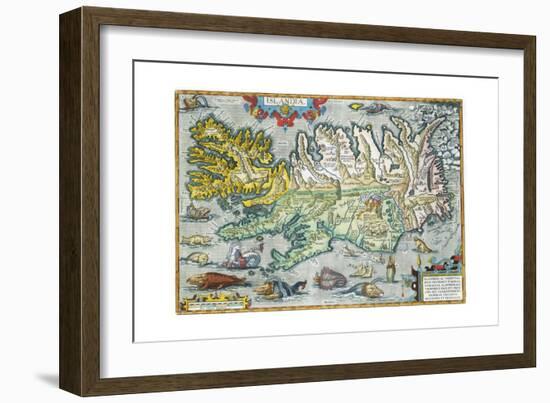 Islandia 16th-Century Map of Iceland-null-Framed Giclee Print