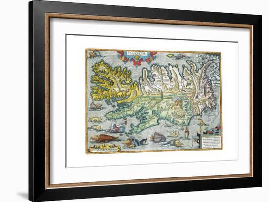 Islandia 16th-Century Map of Iceland-null-Framed Giclee Print