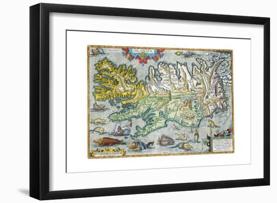 Islandia 16th-Century Map of Iceland-null-Framed Giclee Print