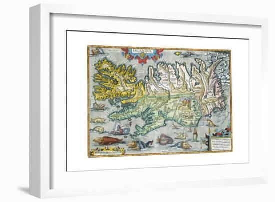 Islandia 16th-Century Map of Iceland-null-Framed Giclee Print