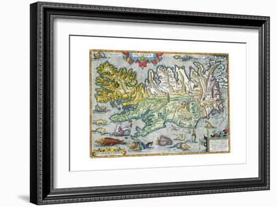 Islandia 16th-Century Map of Iceland-null-Framed Giclee Print