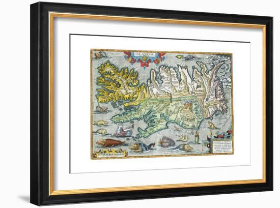 Islandia 16th-Century Map of Iceland-null-Framed Giclee Print