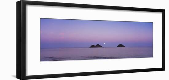 Islands at Dusk, Na Mokulua Islands, Oahu, Hawaii, USA-null-Framed Photographic Print