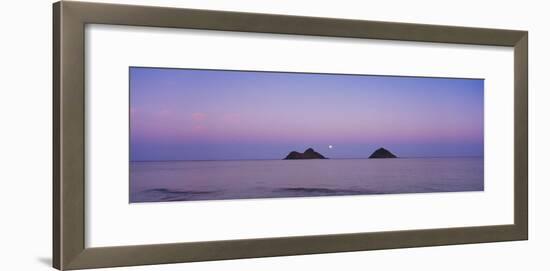 Islands at Dusk, Na Mokulua Islands, Oahu, Hawaii, USA-null-Framed Photographic Print