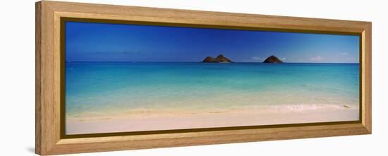 Islands in the Pacific Ocean, Lanikai Beach, Mokulua Islands, Oahu, Hawaii, USA-null-Framed Premier Image Canvas