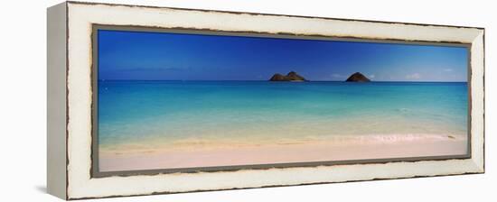 Islands in the Pacific Ocean, Lanikai Beach, Mokulua Islands, Oahu, Hawaii, USA-null-Framed Premier Image Canvas