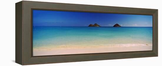 Islands in the Pacific Ocean, Lanikai Beach, Mokulua Islands, Oahu, Hawaii, USA-null-Framed Premier Image Canvas