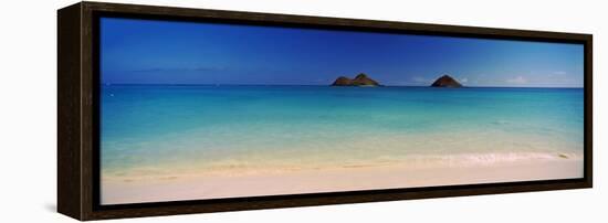 Islands in the Pacific Ocean, Lanikai Beach, Mokulua Islands, Oahu, Hawaii, USA-null-Framed Premier Image Canvas