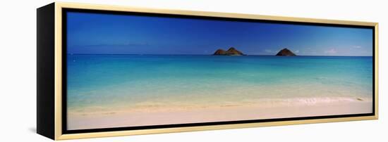 Islands in the Pacific Ocean, Lanikai Beach, Mokulua Islands, Oahu, Hawaii, USA-null-Framed Premier Image Canvas