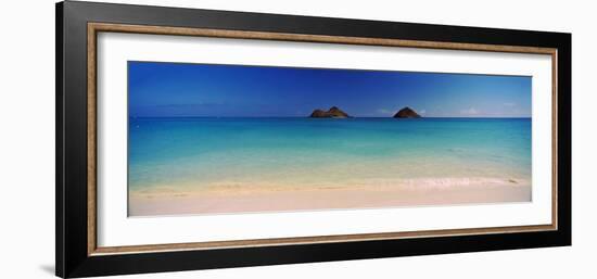 Islands in the Pacific Ocean, Lanikai Beach, Mokulua Islands, Oahu, Hawaii, USA-null-Framed Premium Photographic Print