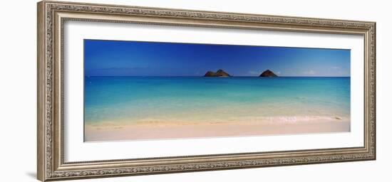 Islands in the Pacific Ocean, Lanikai Beach, Mokulua Islands, Oahu, Hawaii, USA--Framed Photographic Print