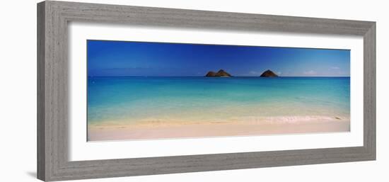 Islands in the Pacific Ocean, Lanikai Beach, Mokulua Islands, Oahu, Hawaii, USA-null-Framed Photographic Print