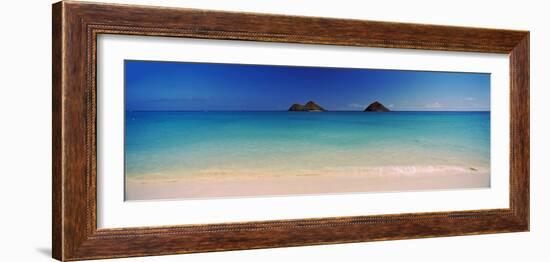 Islands in the Pacific Ocean, Lanikai Beach, Mokulua Islands, Oahu, Hawaii, USA-null-Framed Photographic Print