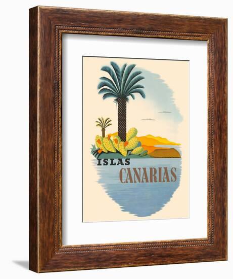 Islas Canarias (Canary Islands) - Palm Trees and Cactus-Pacifica Island Art-Framed Art Print