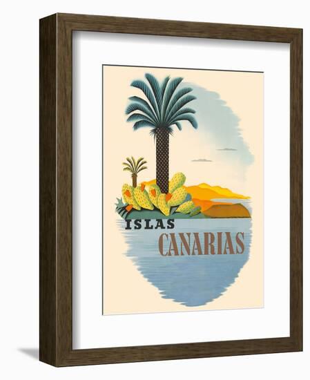 Islas Canarias (Canary Islands) - Palm Trees and Cactus-Pacifica Island Art-Framed Art Print