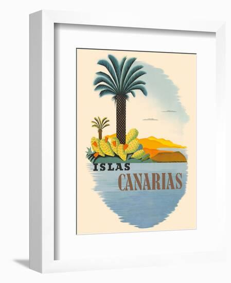 Islas Canarias (Canary Islands) - Palm Trees and Cactus-Pacifica Island Art-Framed Art Print